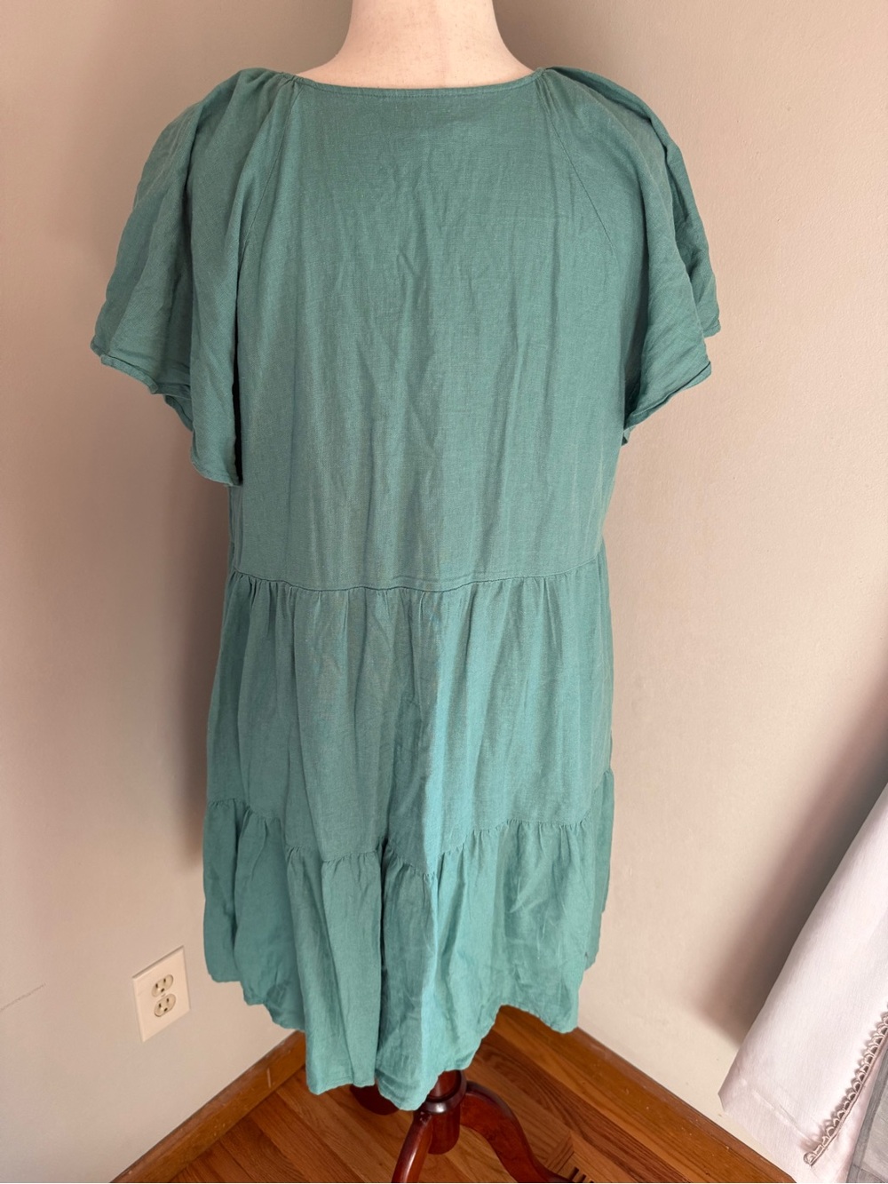 Universal Thread Teal V-Neck Tiered Mini Dress - Picture 6 of 7